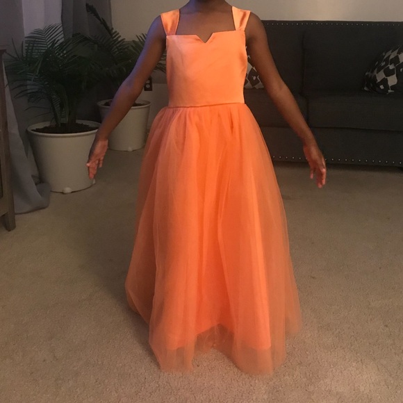 orange flower girl dresses